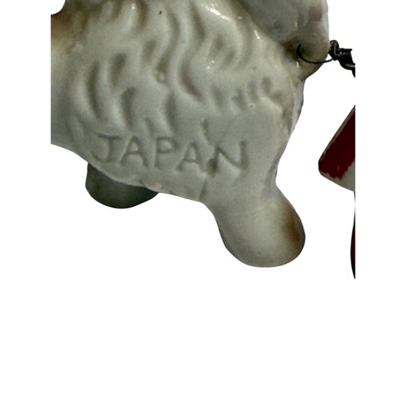 Vintage Ceramic Mom & Puppy Poodle Figurine Doghouse & Chain Japan Marked - Picture 5 of 6